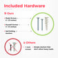 Garage Tool Organizer Wall Mount, 48", 3 Racks 6 Hooks, 300 lbs